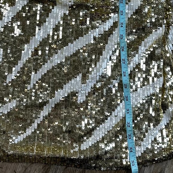 NWT Mini Dress Size 8 | Prelude White and Gold pearl & Sequin Tank Dress. - Picture 9 of 12